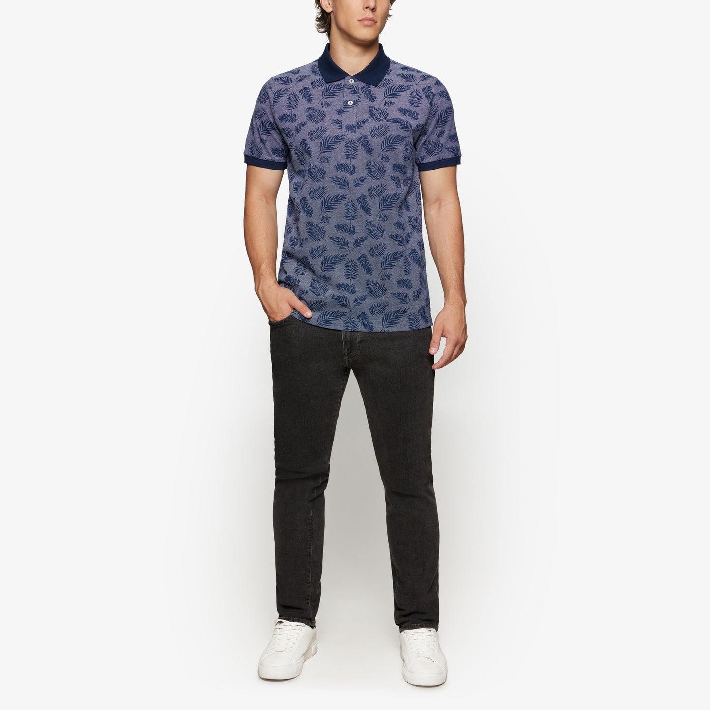 Griffin AOP Jaquard Polo Polo - Blue Captain