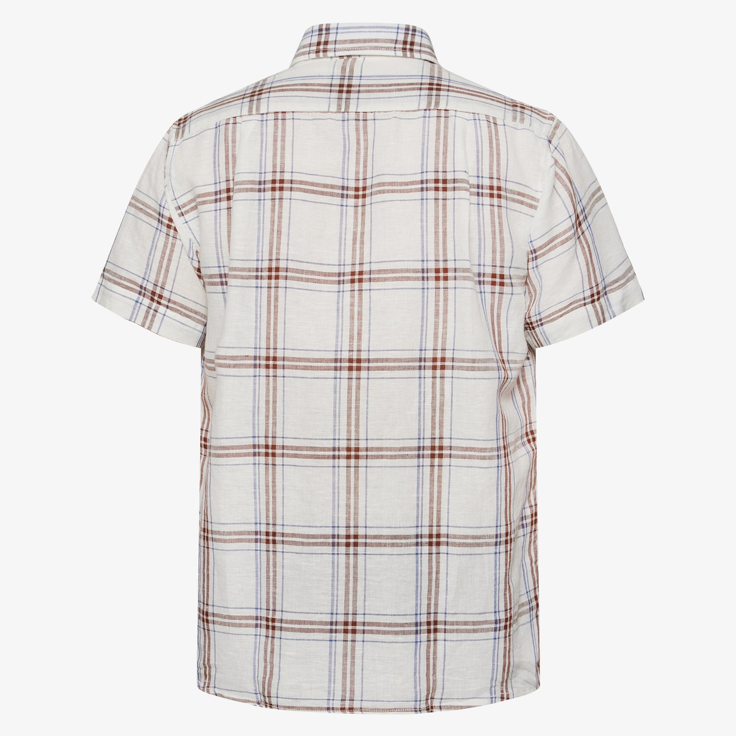 HuginSi Lin Check S/S Shirts - Ivory Cream