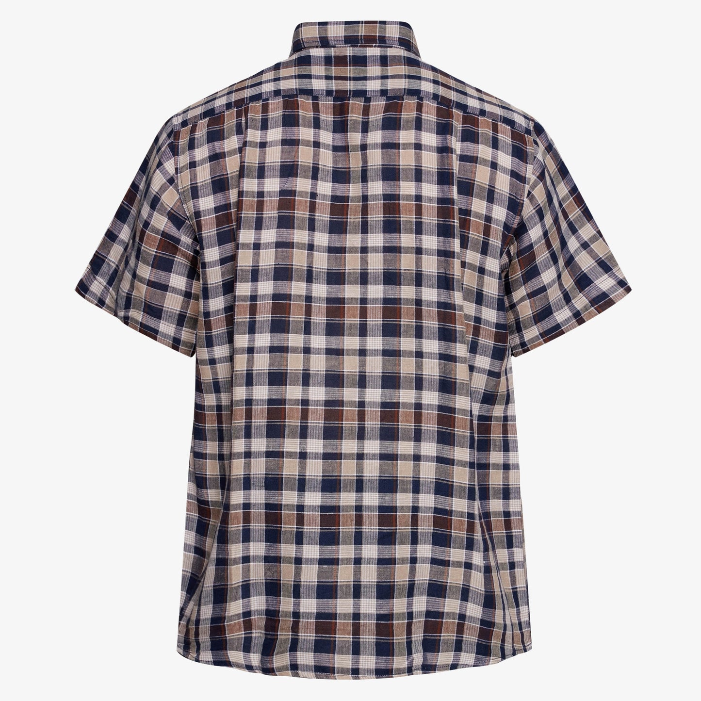 HuginSi Lin Check S/S Shirts - Blue Captain