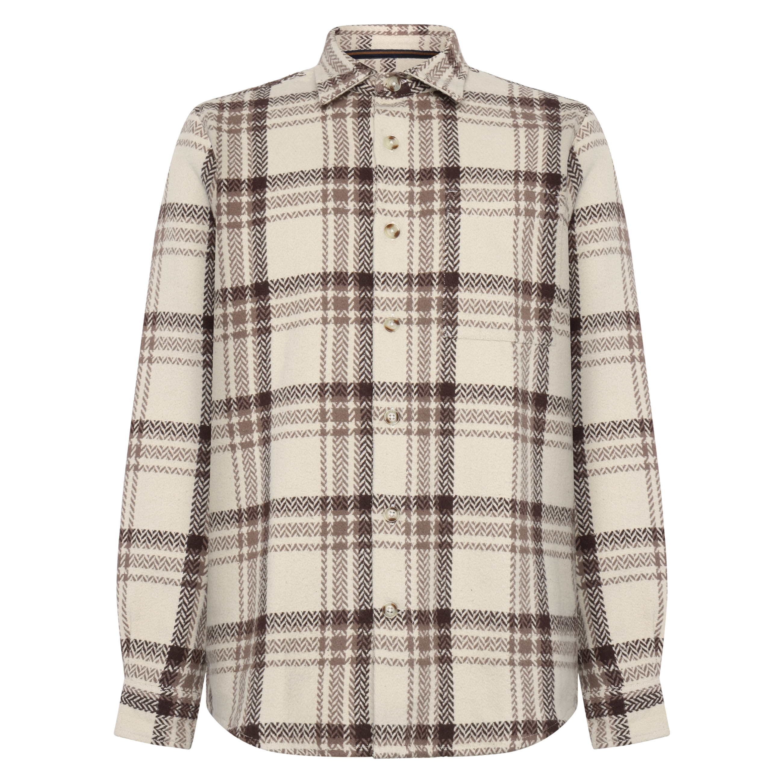 BennySi Big Check Overshirt - Brown Bark