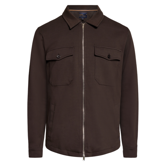 BertleSi  Zip Overshirt Sweatshirt - Brown Bark