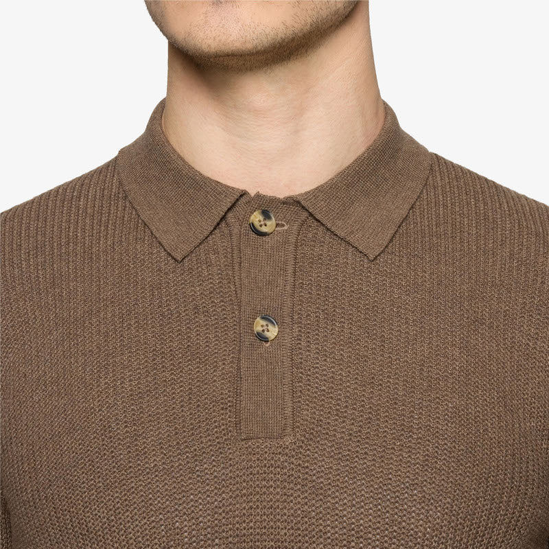 KlasSi Structure Polo + - Cocoa Brown Melange