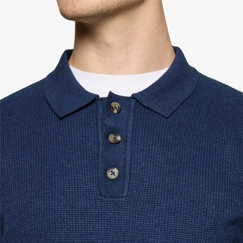KlasSi Structure Polo + - Deep Marine Melange