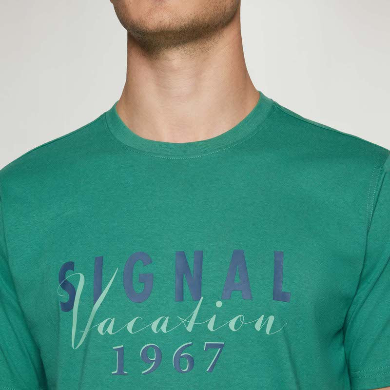 FinnSi Front Print Tee + - Green garden