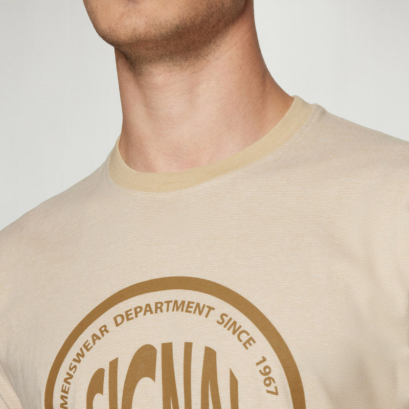 FelixSi Mini Stripe Print Tee+ - Warm beige