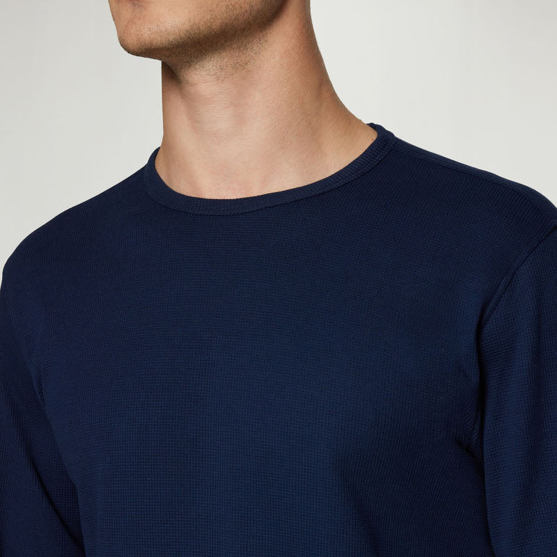 FredSi Waffle Tee LS - Blue Captain