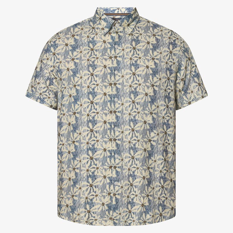 GusSi Linen/cotton Print - Blue Captain
