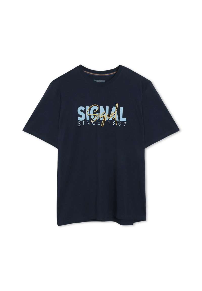 13591 OwenSi Print Tee + - Deep Marine