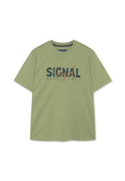 13591 OwenSi Print Tee + - Moss Stone