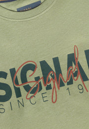 13591 OwenSi Print Tee + - Moss Stone
