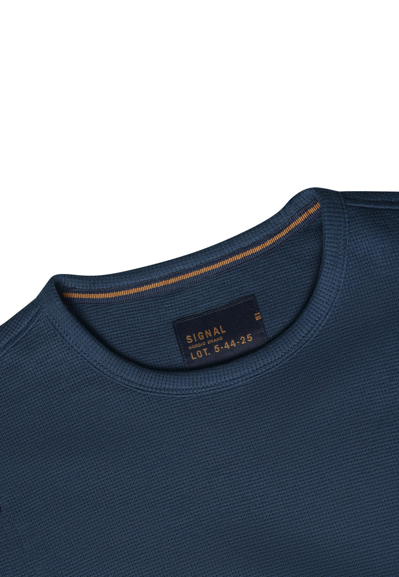 13632 FredSi Waffle Tee LS - Blue Dipper