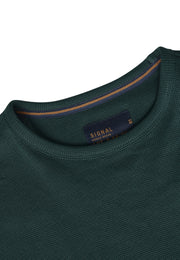 13632 FredSi Waffle Tee LS - Evergreen