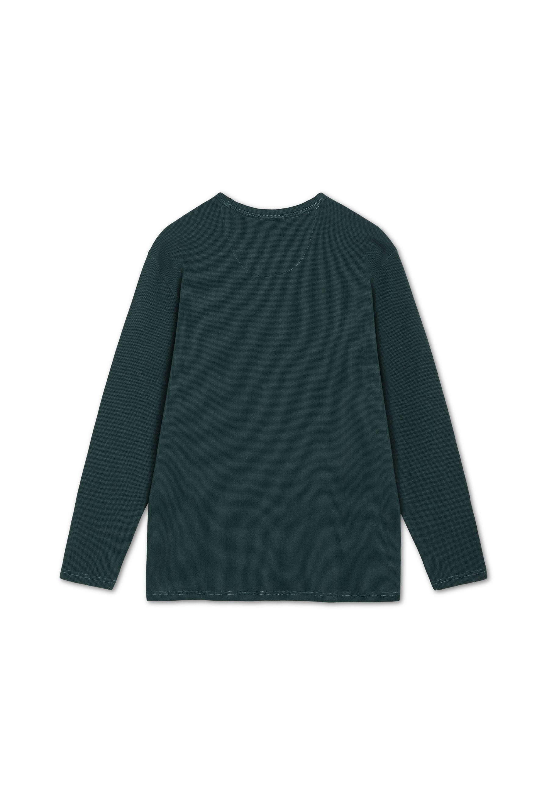 13632 FredSi Waffle Tee LS - Evergreen