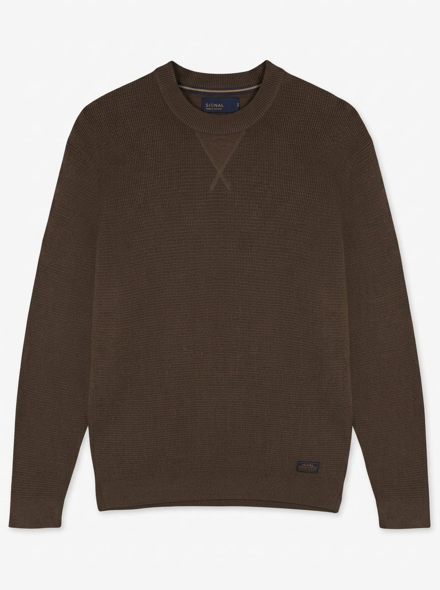 12488 ColtonSi V-Stitch Structure + - Brown Coffee