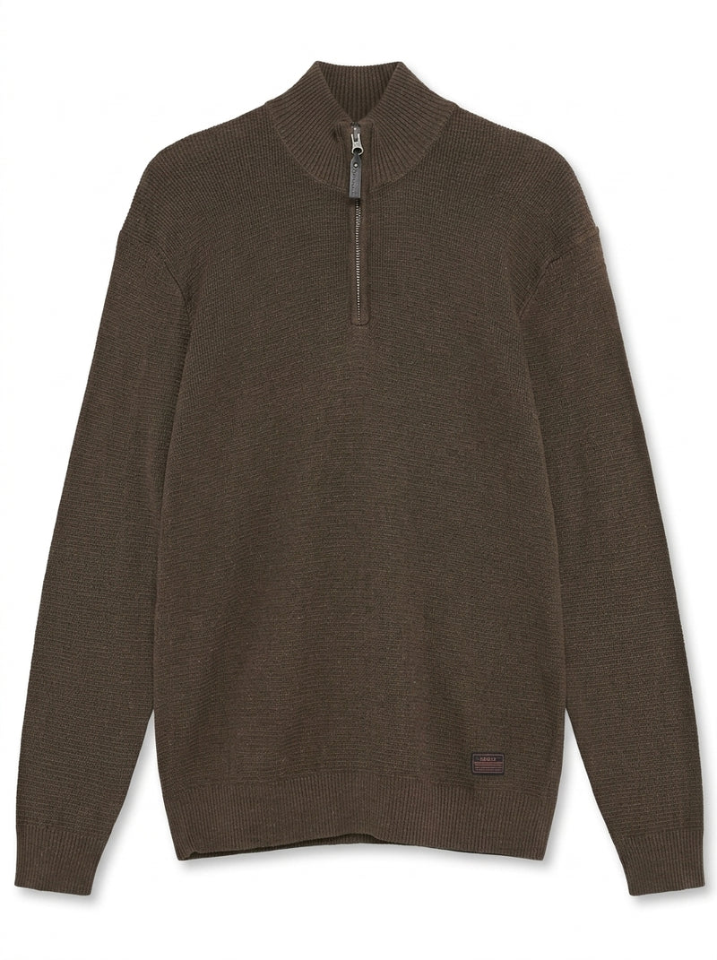 12489 CooperSi Halfzip Structure + - Brown Otter