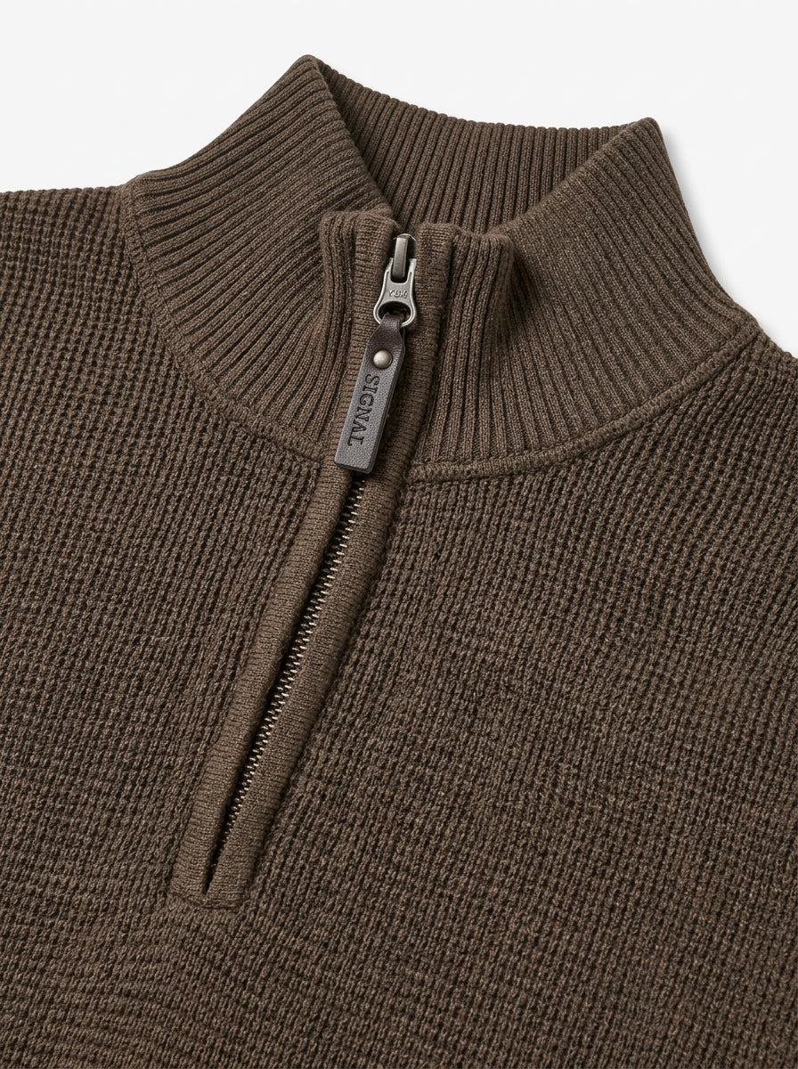 12489 CooperSi Halfzip Structure + - Brown Otter