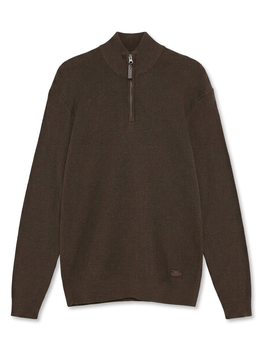 12489 CooperSi Halfzip Structure + - Brown Coffee