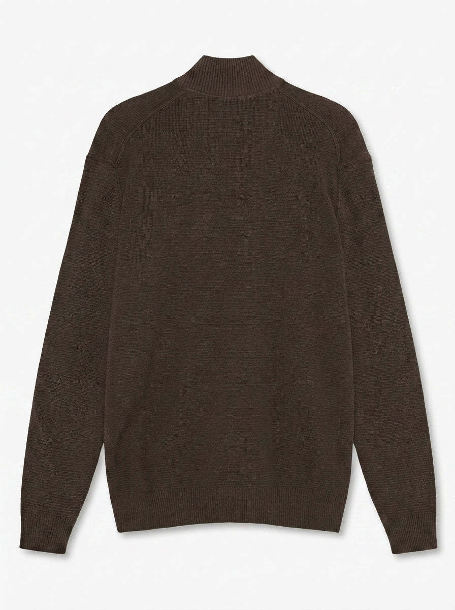 12489 CooperSi Halfzip Structure + - Brown Coffee