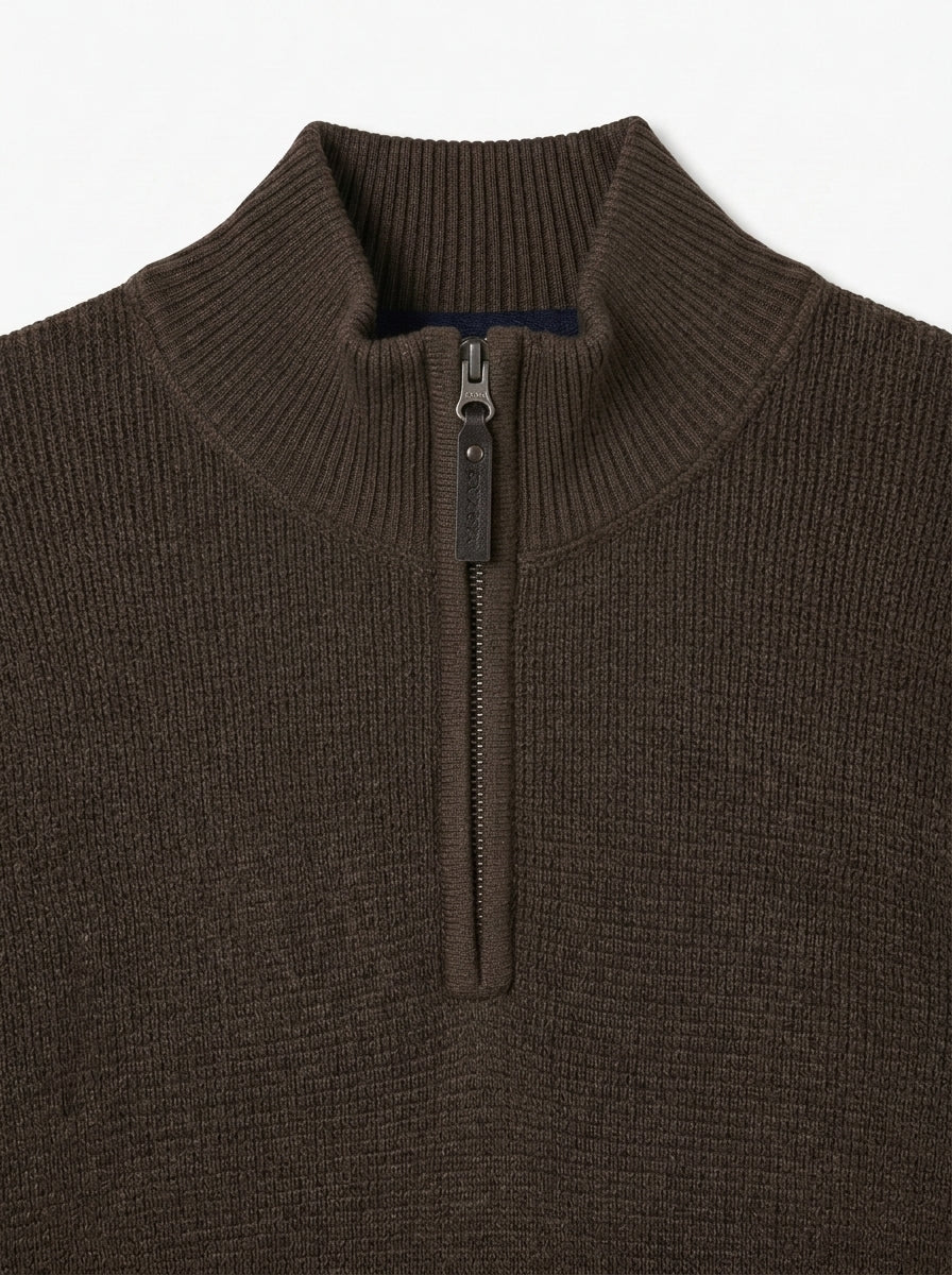 12489 CooperSi Halfzip Structure + - Brown Coffee