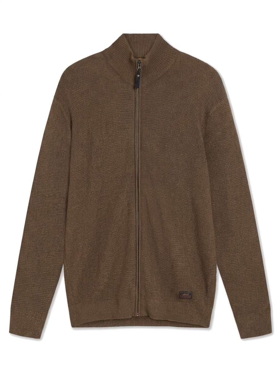 12499 ConnorSi Structure Cardigan + - Brown Otter