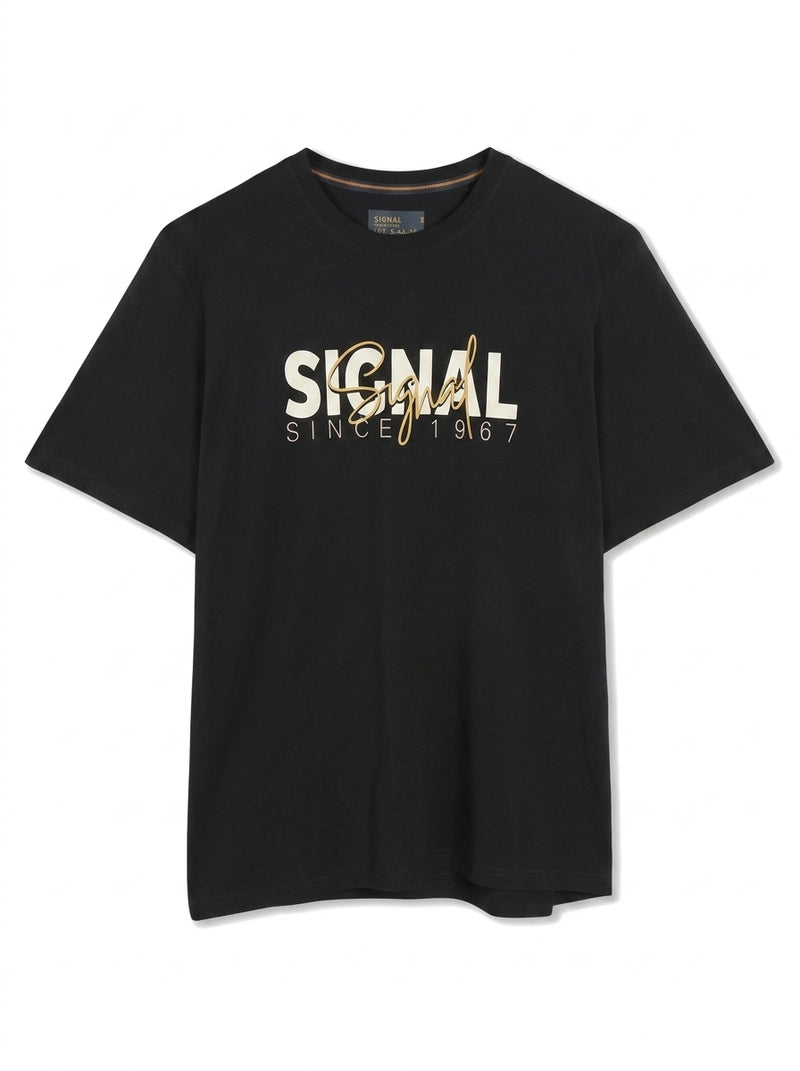 13591 OwenSi Print Tee + - Black
