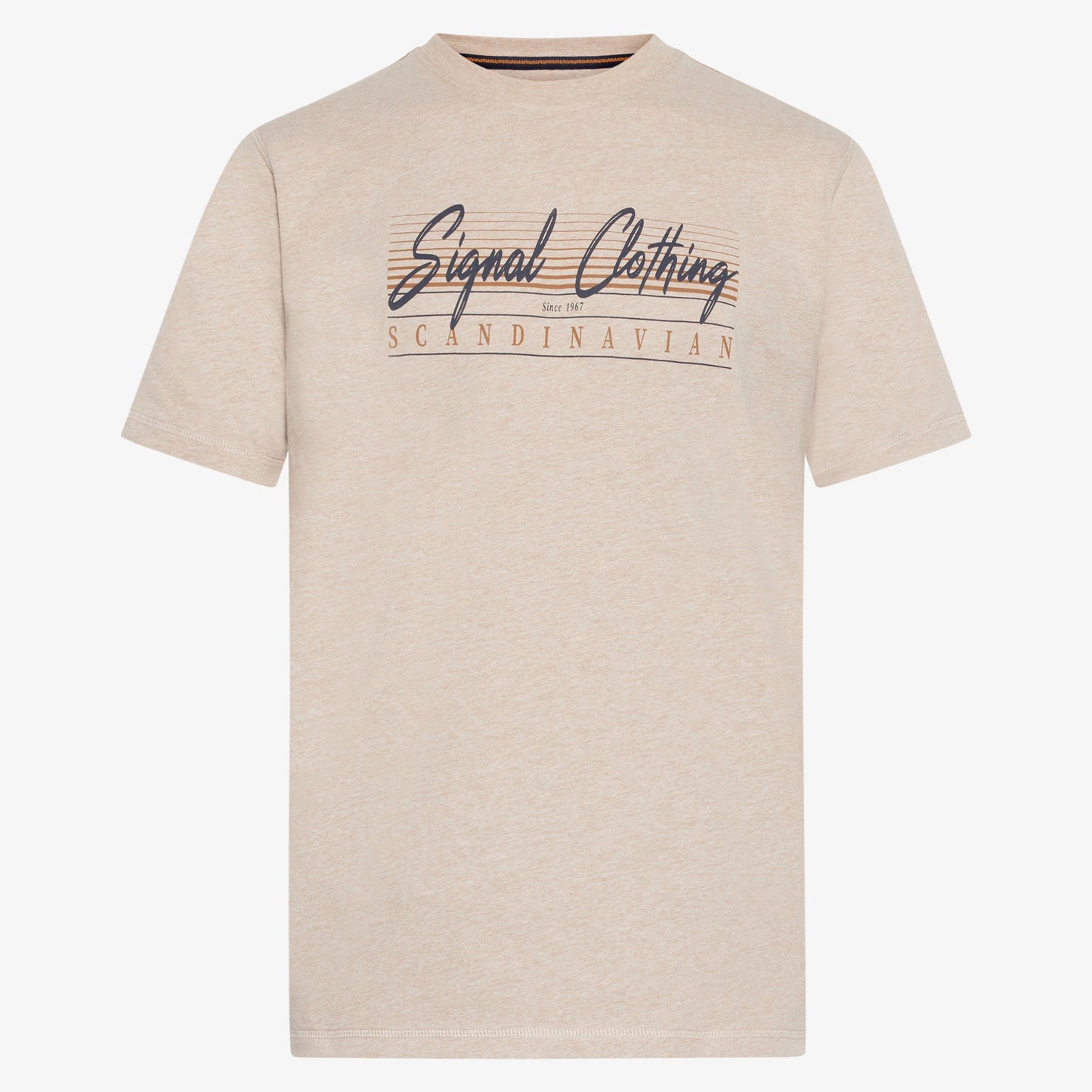 LiamSI Front Print Tee+ - Savanna Sand Melange