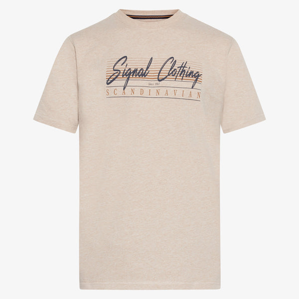 LiamSI Front Print Tee+ - Savanna Sand Melange