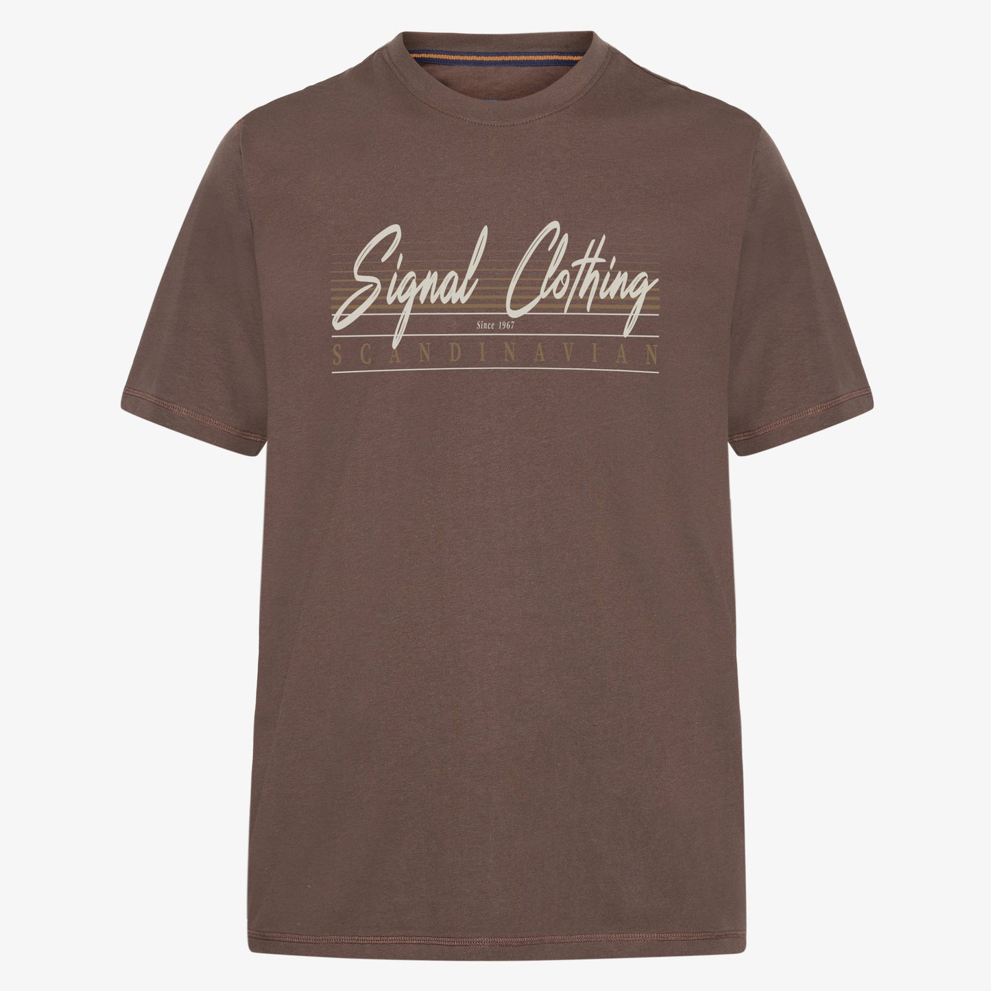 LiamSI Front Print Tee+ - Chocolat Brown Melange