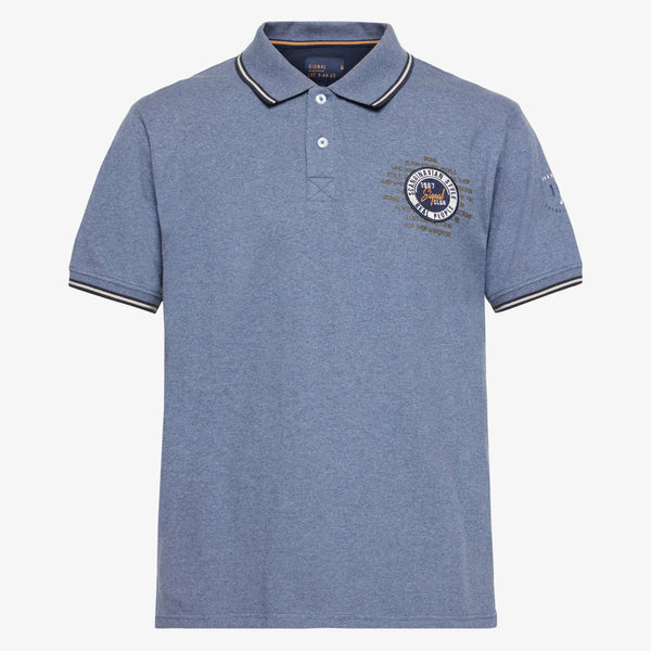 LucasSI Badge Polo - Blue Autumn Melange