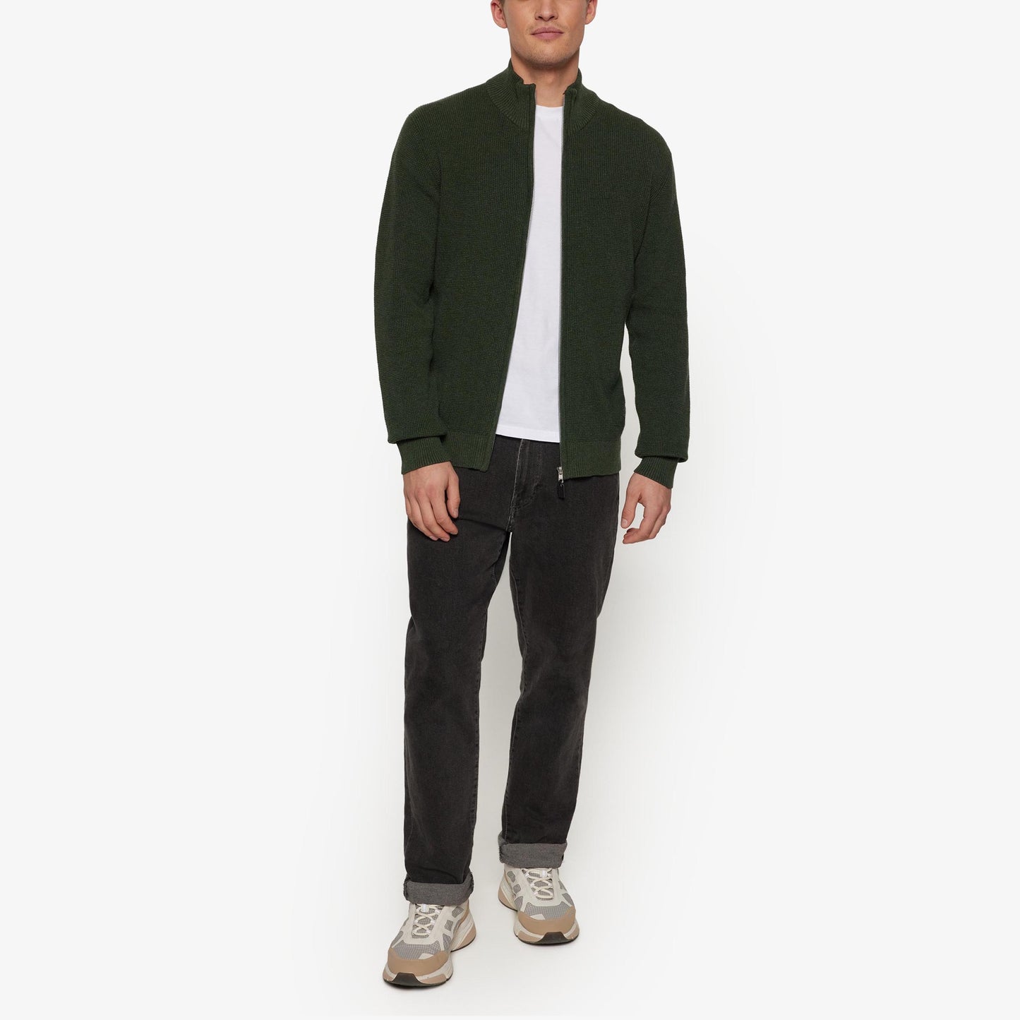 AndersSi Structure Cardigan + - Evergreen