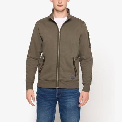 MikkelSi Zip Cardigan - Green Wood