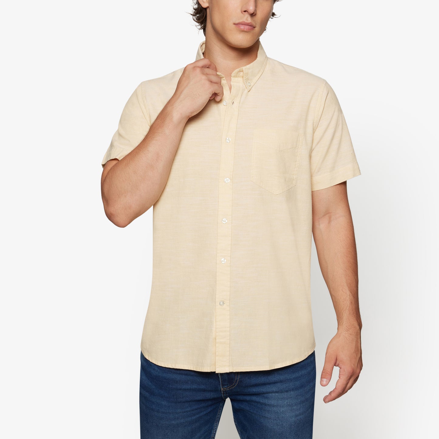 HaniSi Lin Look S/S Shirts - Straw Yellow