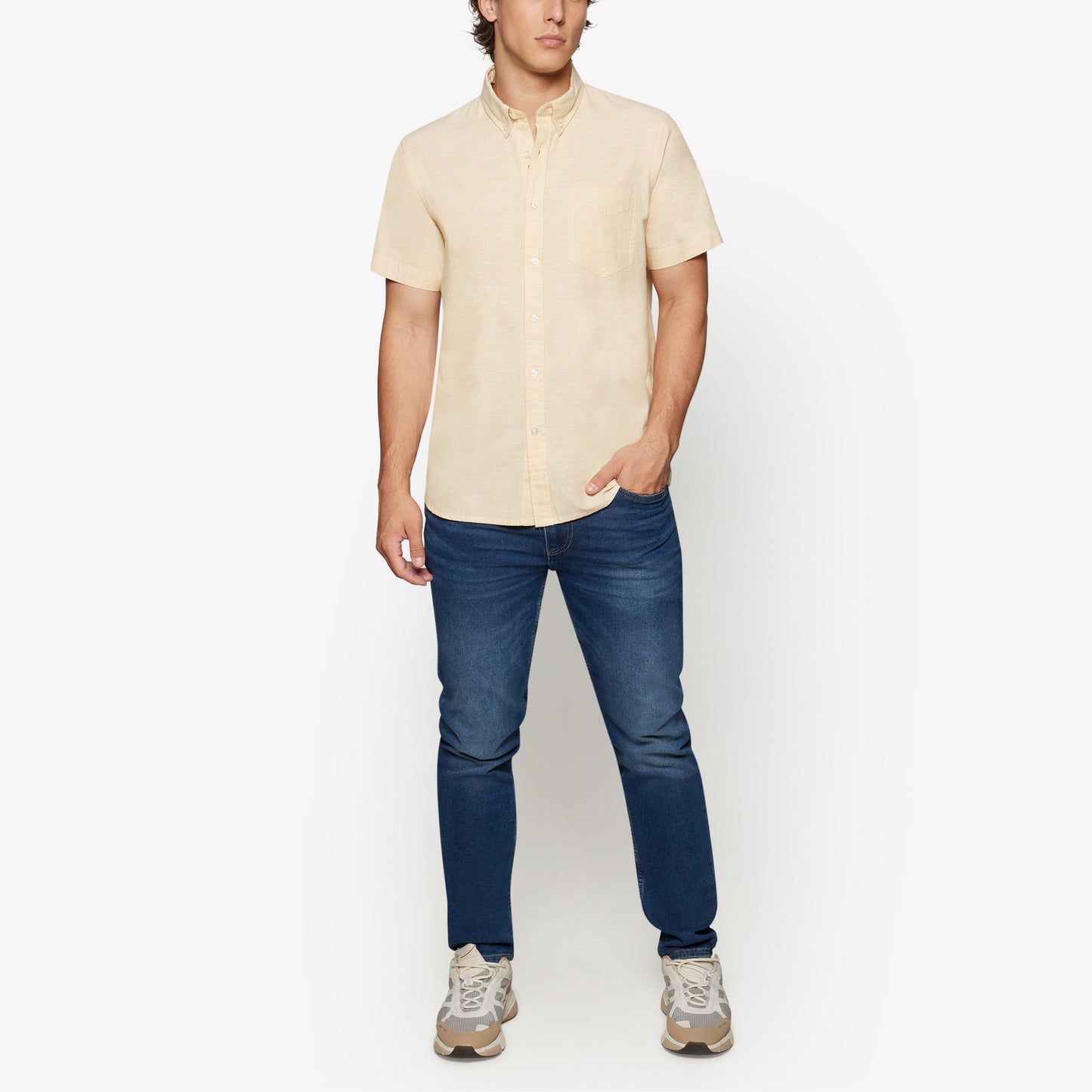 HaniSi Lin Look S/S Shirts - Straw Yellow