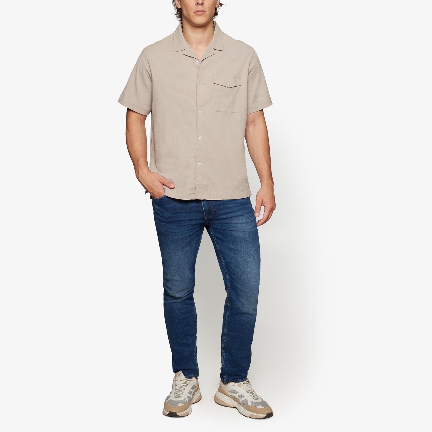 HerbertSi Seersucker S/S Shirts - Pure cashmere