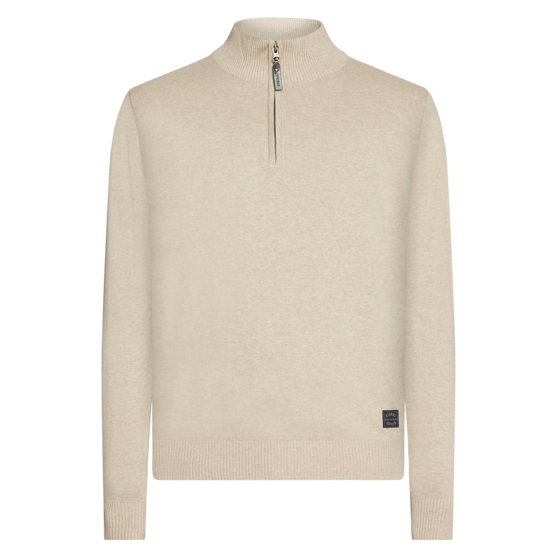 KlausSI Halfzip + Knit - Light Mocca Melange