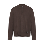 KlausSI Halfzip + Knit - Brown Bark melange