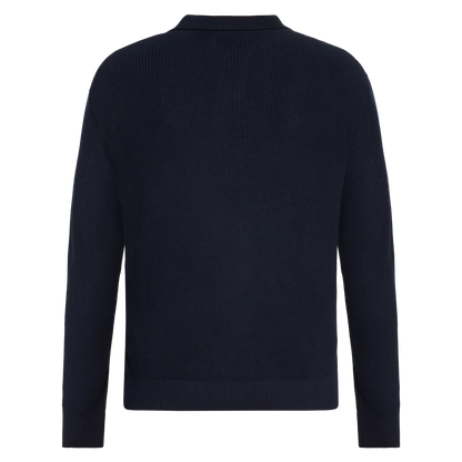 UffeSi Rib Polo Knit - Deep Marine