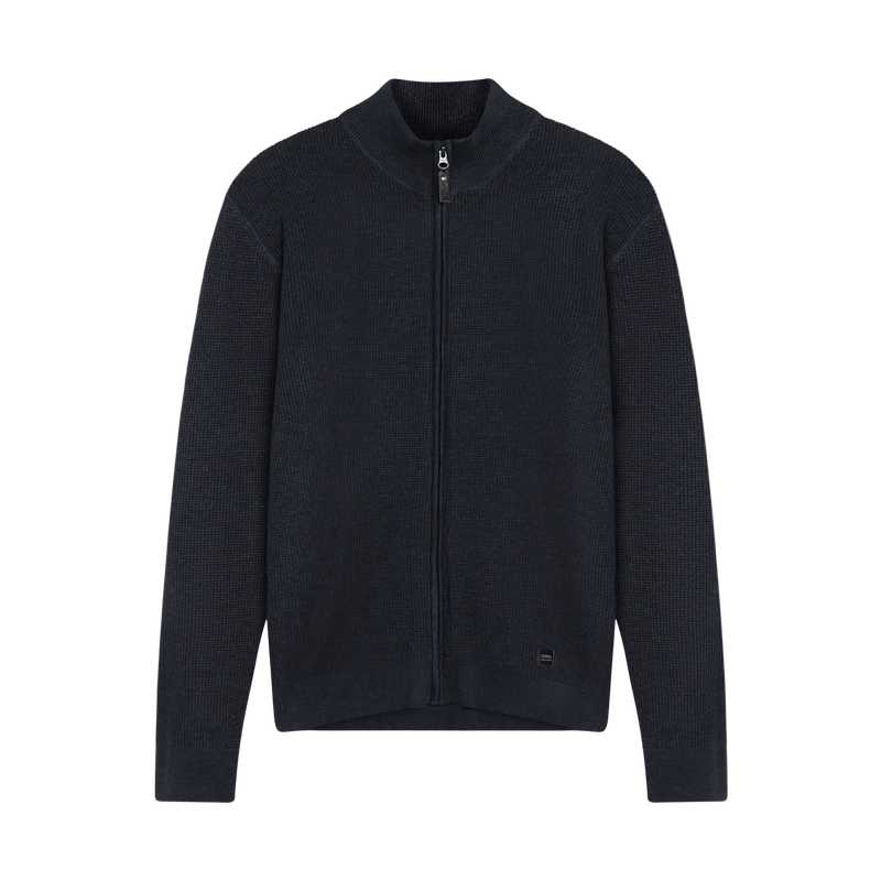 KaiSi Structure Cardigan+ Knit - Deep Marine Melange