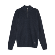 KeanuSi Structure Halfzip + Knit - Deep Marine Melange