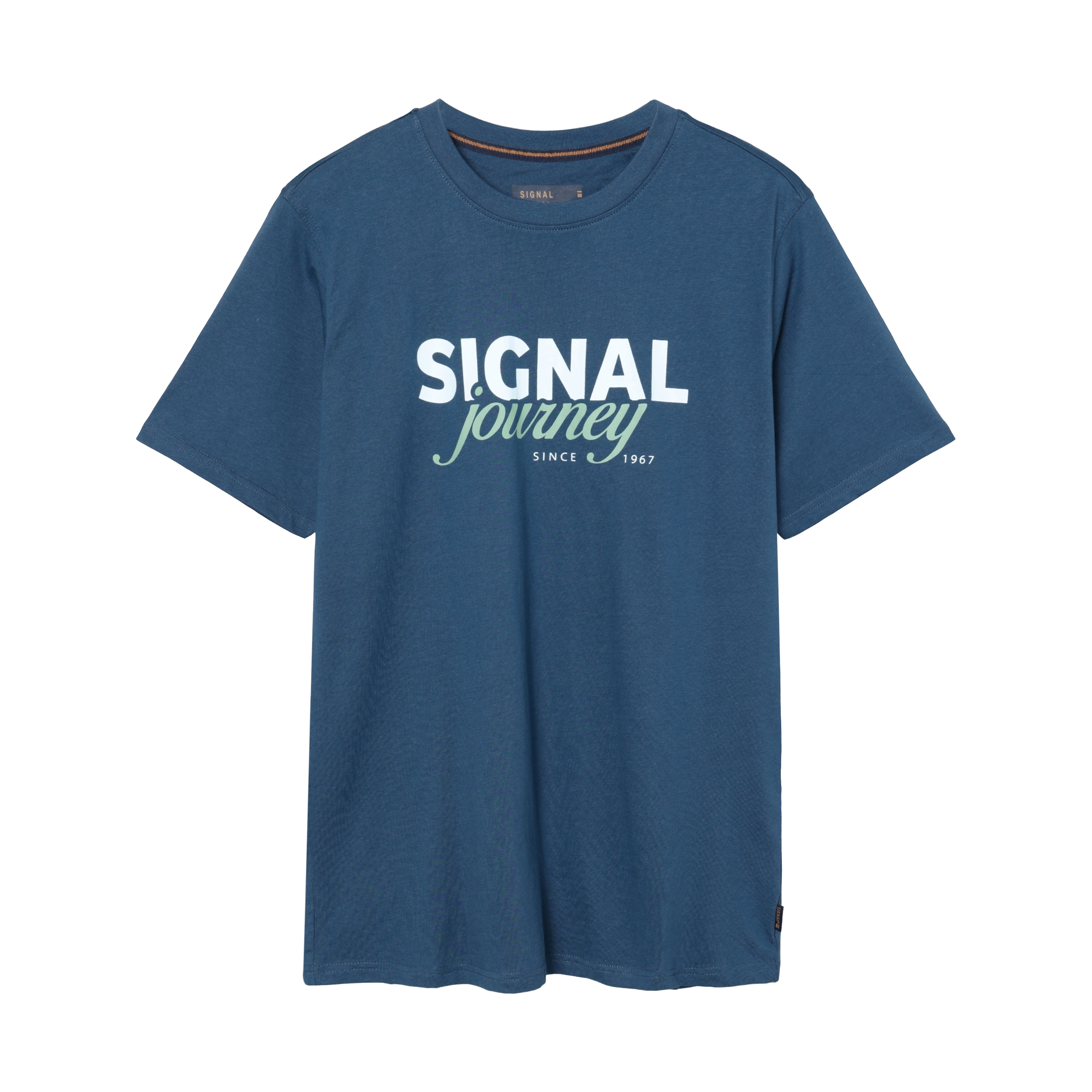 signal blue t shirt