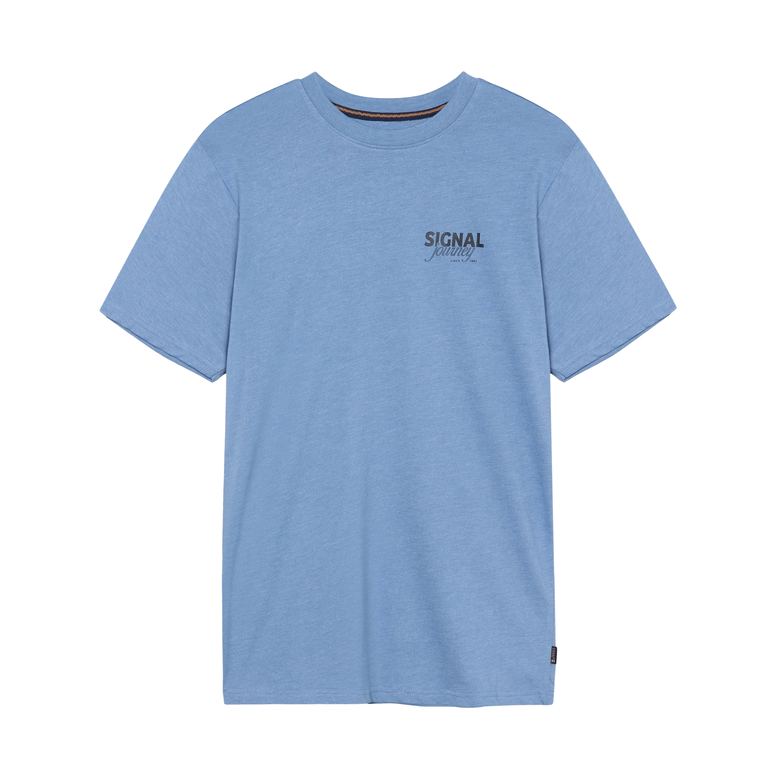 DeanSi Chest Print + T-shirt/Top - Calm blue melange