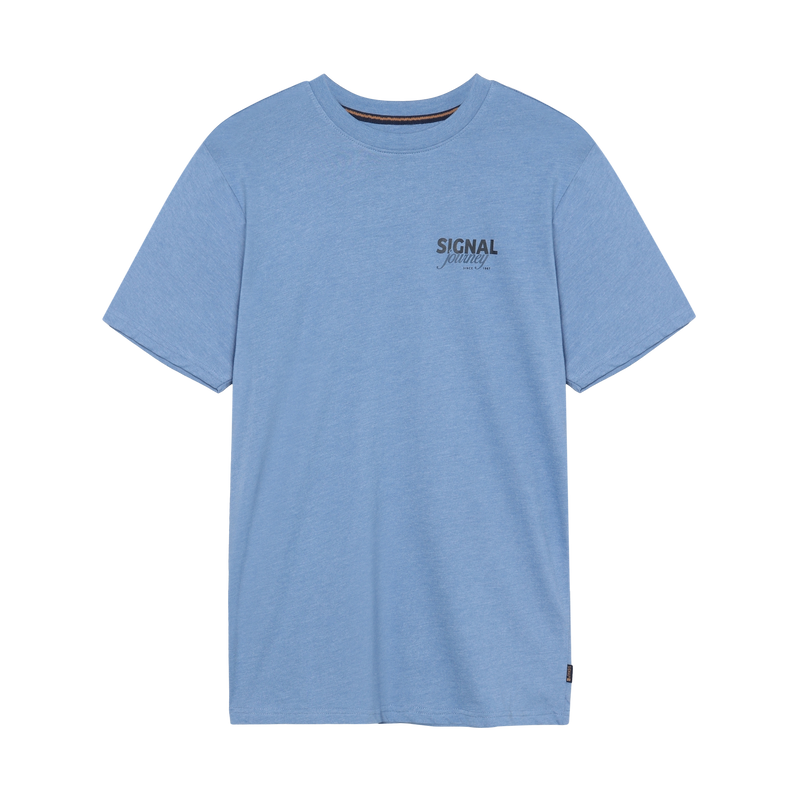 DeanSi Chest Print + T-shirt/Top - Calm blue melange