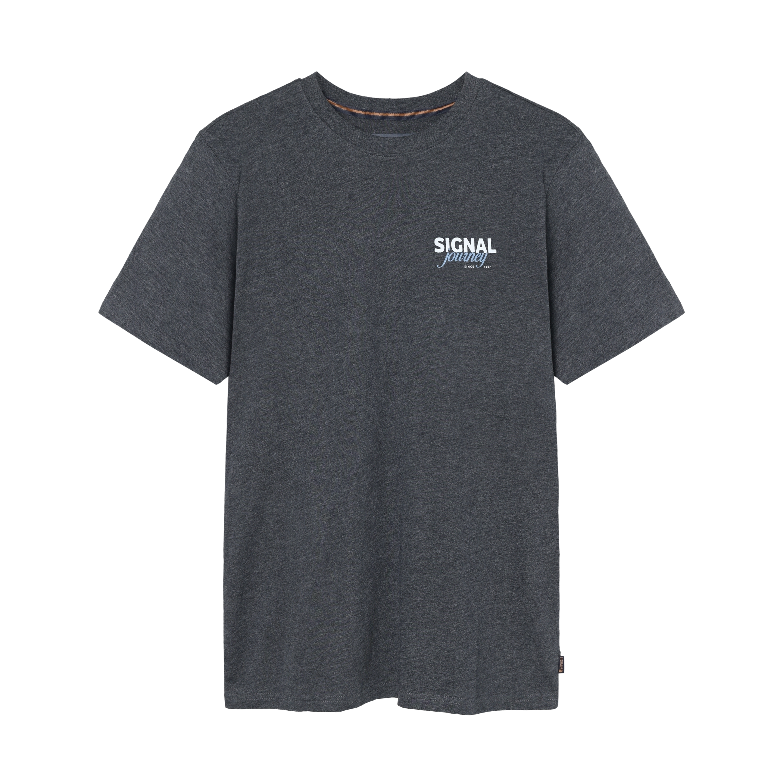 DeanSi Chest Print + T-shirt/Top - Deep Marine Melange