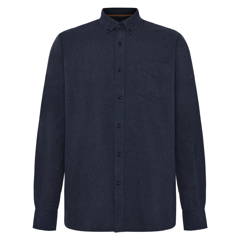 BendixSi Flannel L/S Shirts - Deep Marine Melange