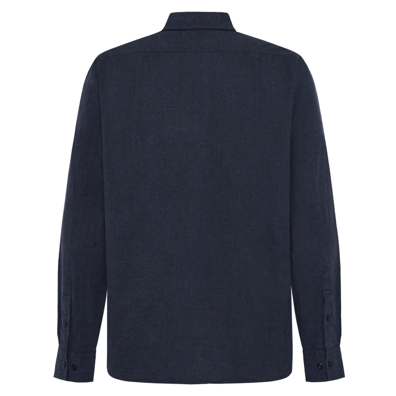 BendixSi Flannel L/S Shirts - Deep Marine Melange