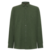 BendixSi Flannel L/S Shirts - Beluga green melange