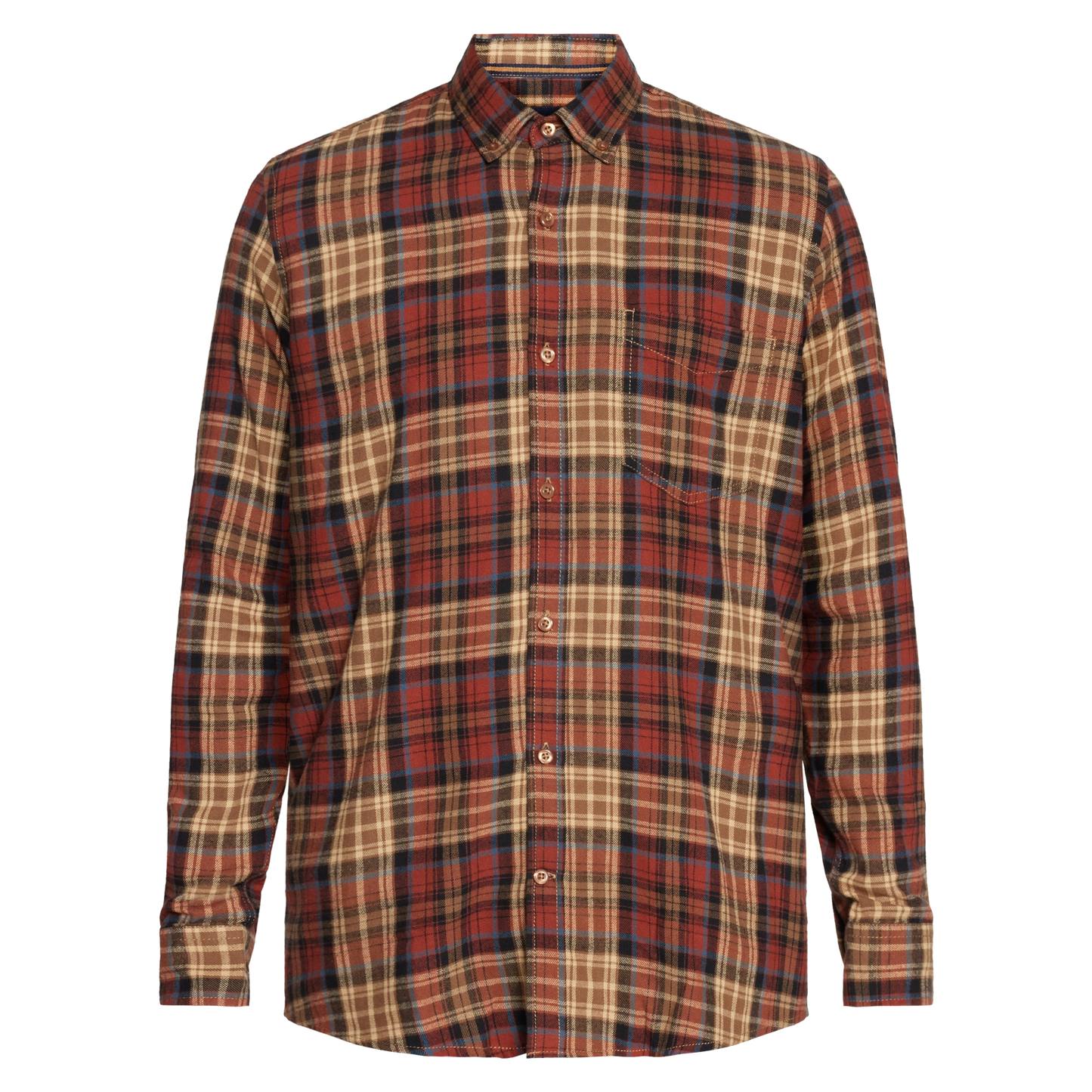 BruceSi Check + L/S Shirts - Burnt Hazel