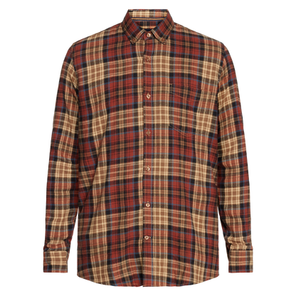 BruceSi Check + L/S Shirts - Burnt Hazel