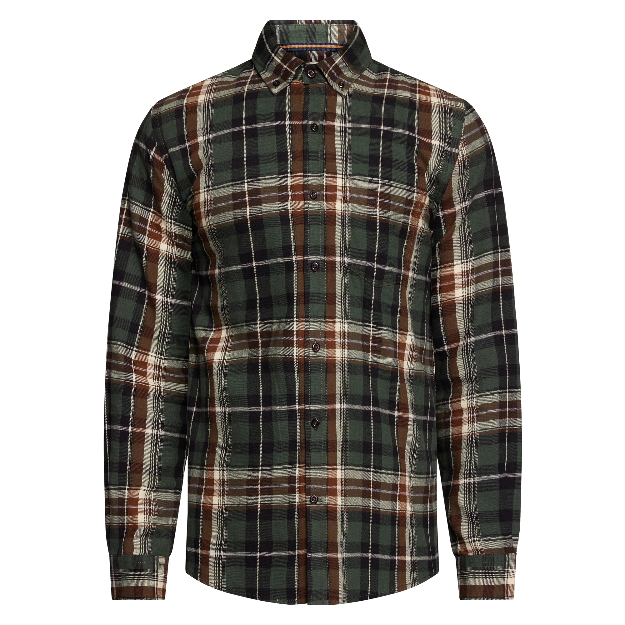 BruceSi Check + L/S Shirts - Beluga green