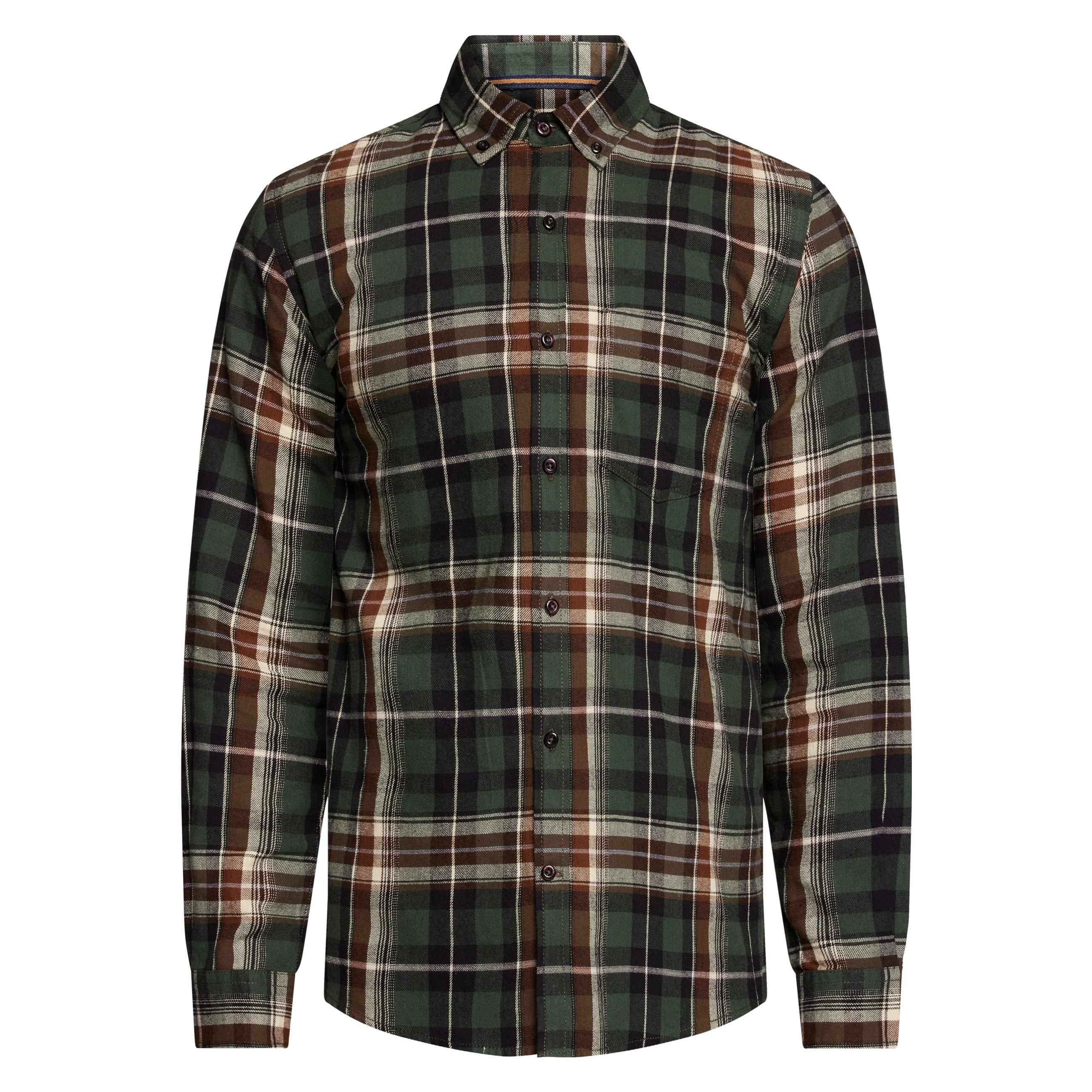 BruceSi Check + L/S Shirts - Beluga green